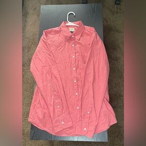 J. Crew Men's Casual Button-Down Shirt in Coral Red